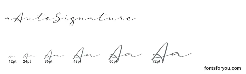 AAutoSignature (118599) Font Sizes