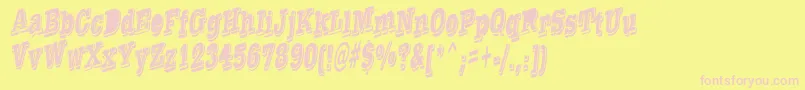 WesternslantRegular Font – Pink Fonts on Yellow Background