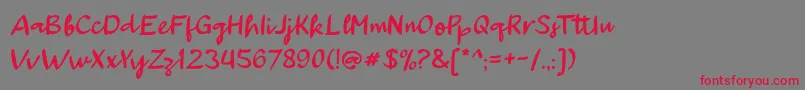 aAutoyesClosely Font – Red Fonts on Gray Background