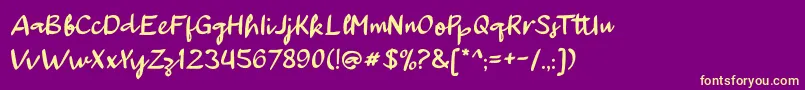 aAutoyesClosely Font – Yellow Fonts on Purple Background
