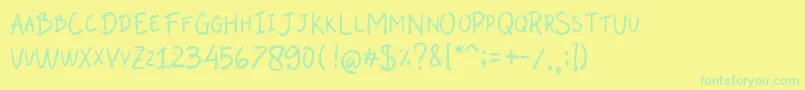 Abalone-Schriftart – Grüne Schriften auf gelbem Hintergrund