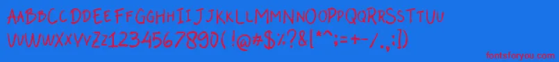 Abalone Font – Red Fonts on Blue Background