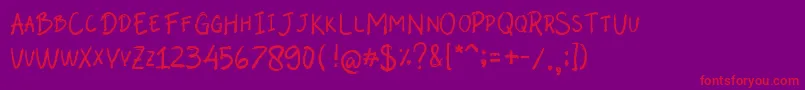 Abalone Font – Red Fonts on Purple Background