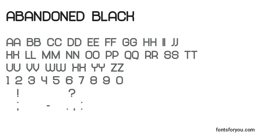 Шрифт Abandoned Black – алфавит, цифры, специальные символы