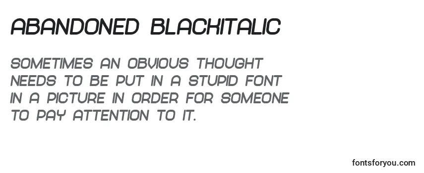 Schriftart Abandoned BlackItalic