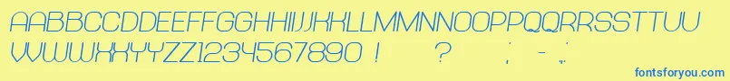 Abandoned BoldItalic Font – Blue Fonts on Yellow Background