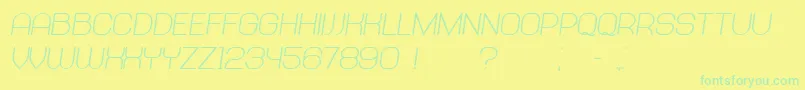 フォントAbandoned BoldItalic – 黄色い背景に緑の文字