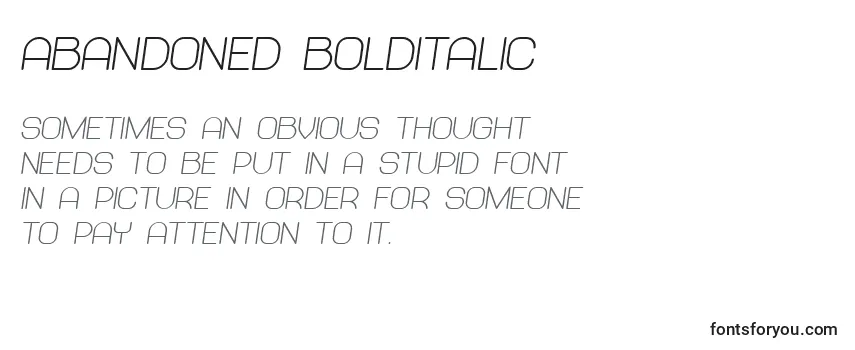 Обзор шрифта Abandoned BoldItalic