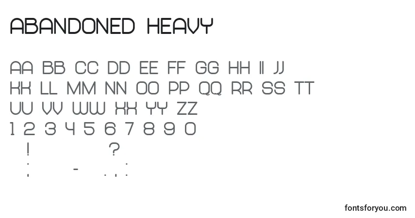 Schriftart Abandoned Heavy – Alphabet, Zahlen, spezielle Symbole