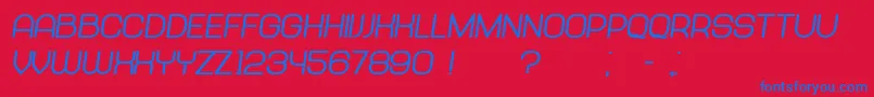 Abandoned HeavyItalic Font – Blue Fonts on Red Background