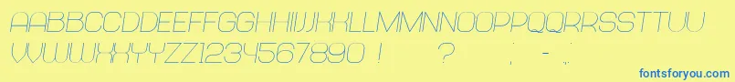 Abandoned Italic Font – Blue Fonts on Yellow Background