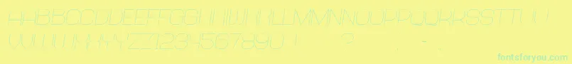 Fonte Abandoned Italic – fontes verdes em um fundo amarelo
