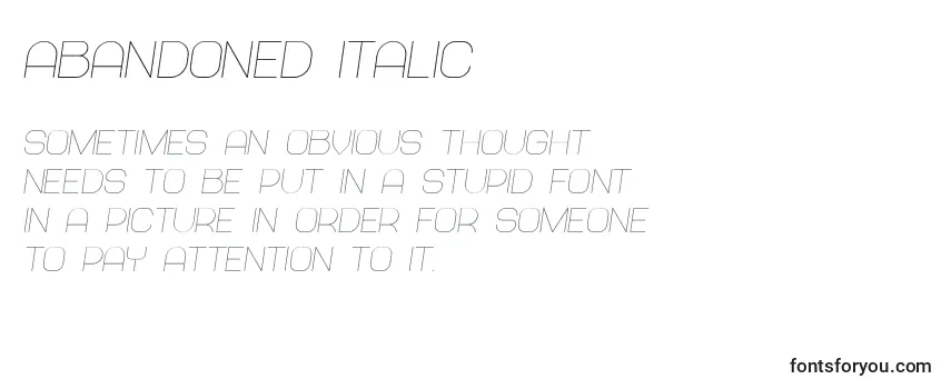 Шрифт Abandoned Italic