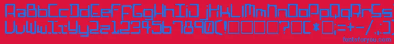 フォントPoophead – 赤い背景に青い文字