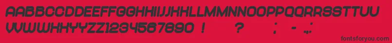 Fonte Abandoned UltraItalic – fontes pretas em um fundo vermelho