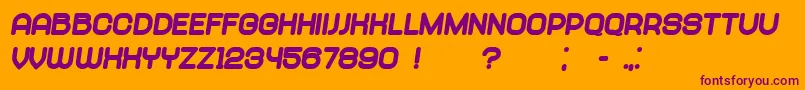 Abandoned UltraItalic-Schriftart – Violette Schriften auf orangefarbenem Hintergrund
