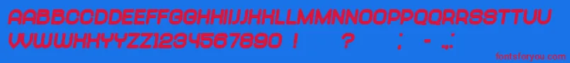 Abandoned UltraItalic-Schriftart – Rote Schriften auf blauem Hintergrund