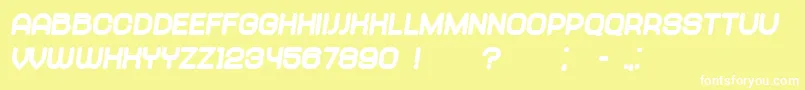 フォントAbandoned UltraItalic – 黄色い背景に白い文字