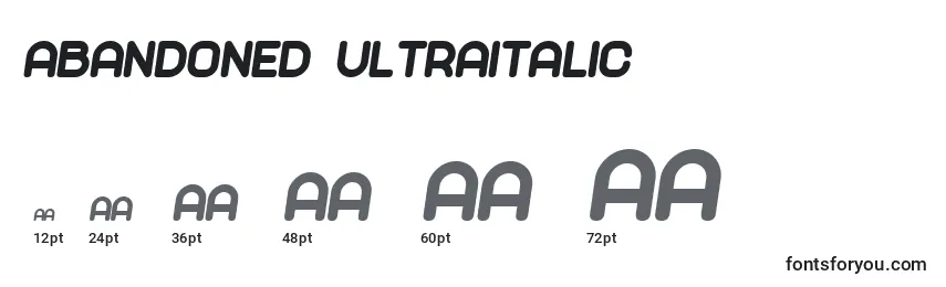 Размеры шрифта Abandoned UltraItalic