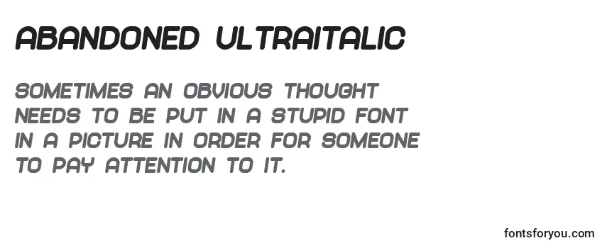 Überblick über die Schriftart Abandoned UltraItalic