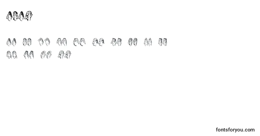 Schriftart Abantu – Alphabet, Zahlen, spezielle Symbole