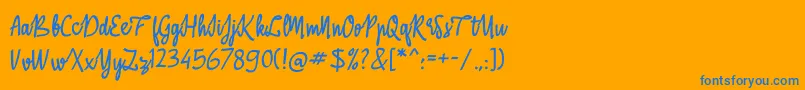 フォントABasterRules – オレンジの背景に青い文字