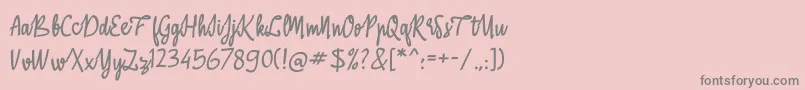 フォントABasterRules – ピンクの背景に灰色の文字