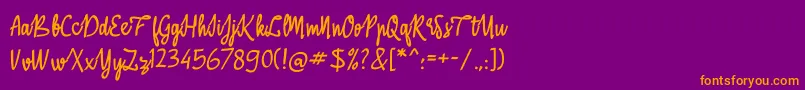 ABasterRules Font – Orange Fonts on Purple Background