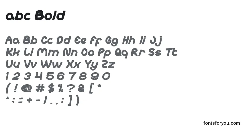 A fonte Abc Bold – alfabeto, números, caracteres especiais