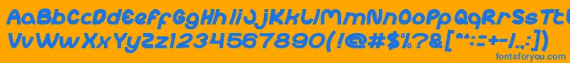 abc Bold Font – Blue Fonts on Orange Background