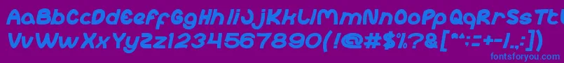 フォントabc Bold – 紫色の背景に青い文字