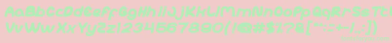 abc Bold Font – Green Fonts on Pink Background