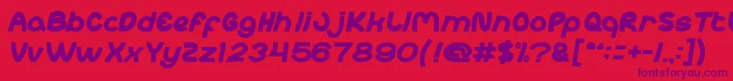 abc Bold Font – Purple Fonts on Red Background