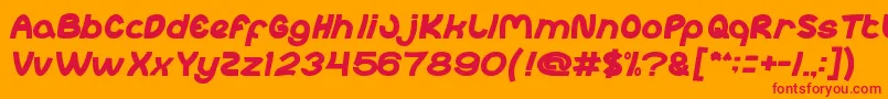 abc Bold Font – Red Fonts on Orange Background