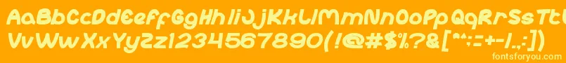 abc Bold Font – Yellow Fonts on Orange Background