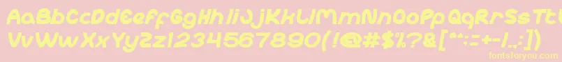abc Bold Font – Yellow Fonts on Pink Background