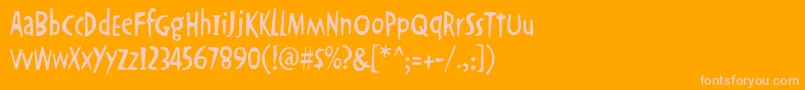 フォントOkrienhmk – オレンジの背景にピンクのフォント