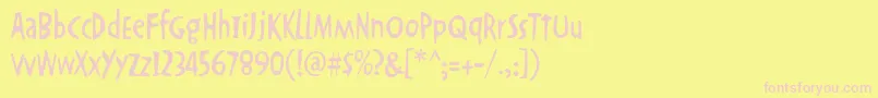 Okrienhmk Font – Pink Fonts on Yellow Background