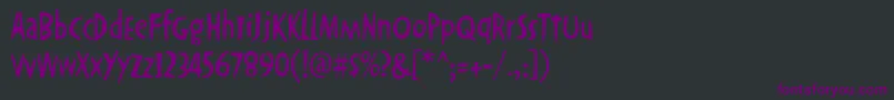 Czcionka Okrienhmk – fioletowe czcionki na czarnym tle