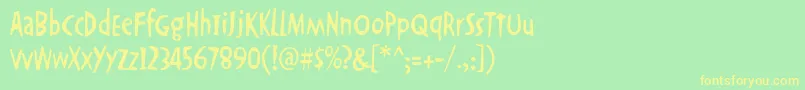 Okrienhmk Font – Yellow Fonts on Green Background