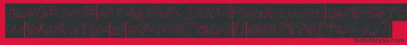 abc Hollow Inverse Font – Black Fonts on Red Background