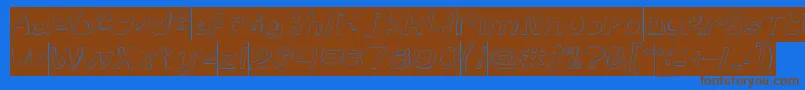 Шрифт abc Hollow Inverse – коричневые шрифты на синем фоне