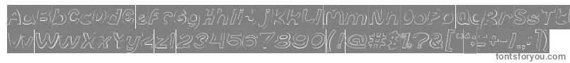 abc Hollow Inverse-fontti – harmaat kirjasimet valkoisella taustalla