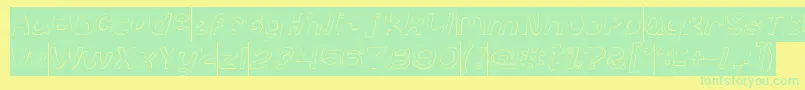 Шрифт abc Hollow Inverse – зелёные шрифты на жёлтом фоне
