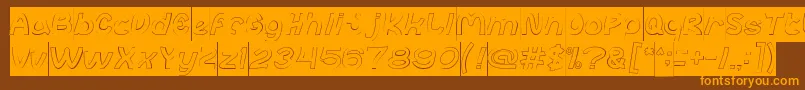 abc Hollow Inverse Font – Orange Fonts on Brown Background