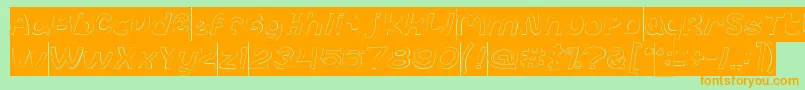 Police abc Hollow Inverse – polices orange sur fond vert