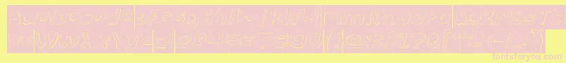 abc Hollow Inverse Font – Pink Fonts on Yellow Background