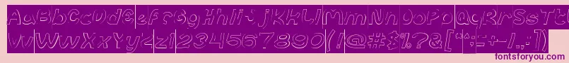Шрифт abc Hollow Inverse – фиолетовые шрифты на розовом фоне