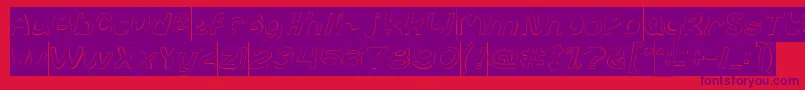 Czcionka abc Hollow Inverse – fioletowe czcionki na czerwonym tle