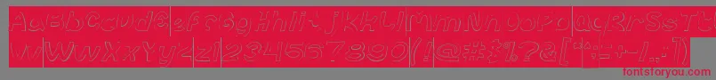 abc Hollow Inverse Font – Red Fonts on Gray Background